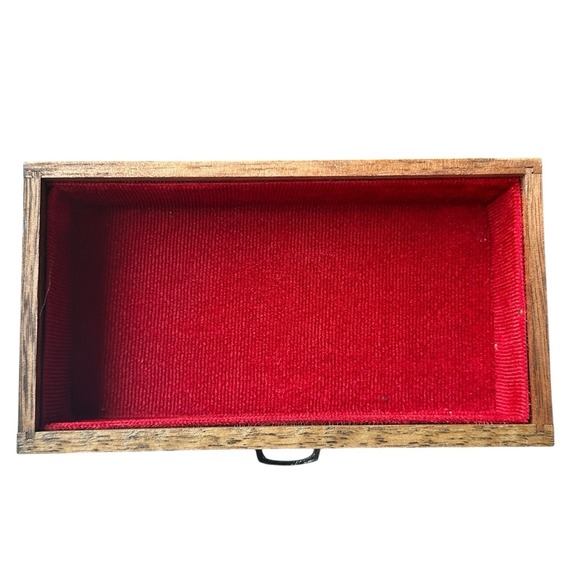 VTG Japanese Musical Jewelry Box 8" Stained Wood Hidden Drawer EUC‎ Works Video - Picture 8 of 13